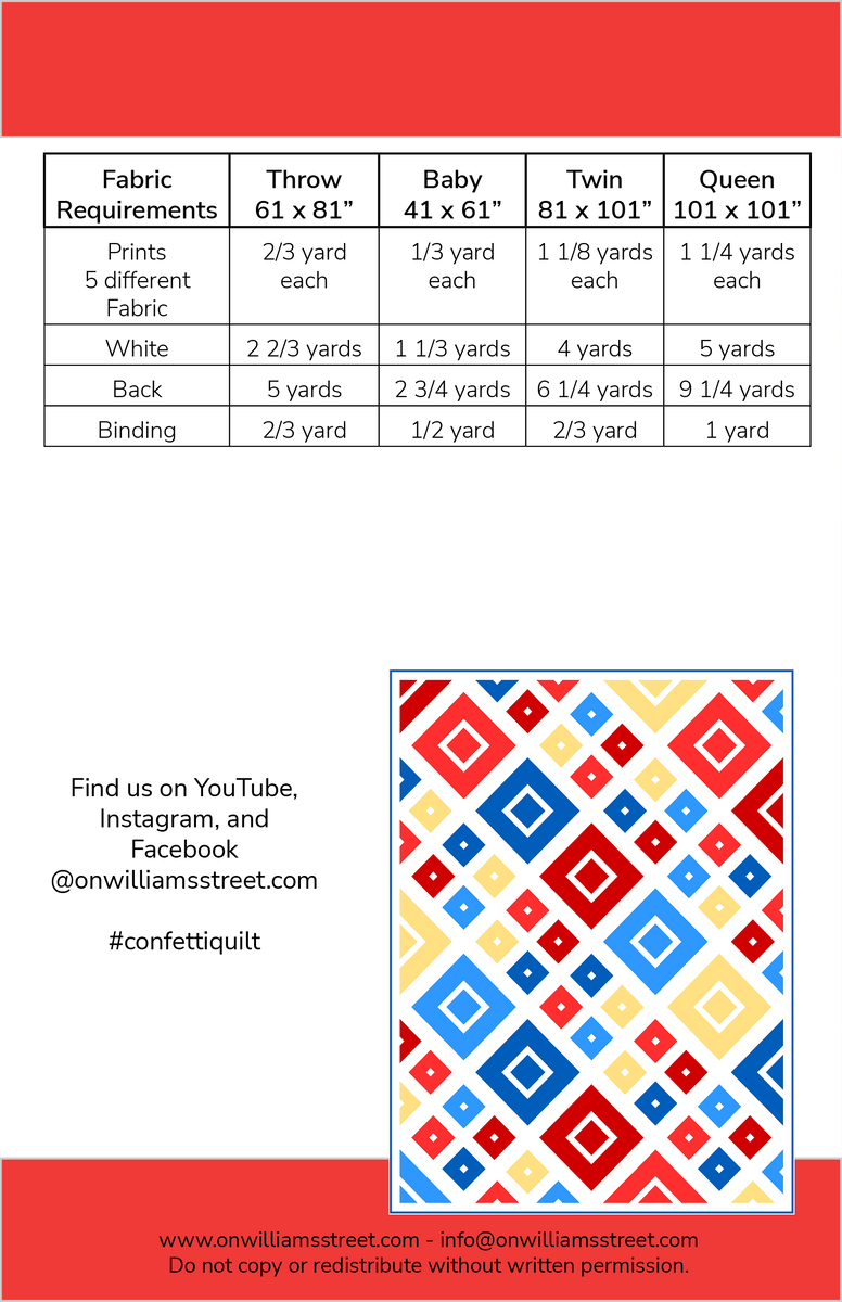 Confetti Quilt Pattern - PDF Download – On Williams Street